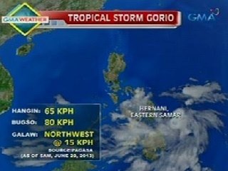 Flash Report: Tropical Storm Gorio, nag-landfall na sa bahagi ng Hernani, Eastern Samar
