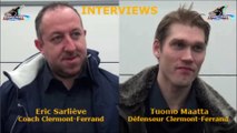 Hockey sur glace D1 - 2017-01-14 Interviews Eric Sarliève - Tuomo Maatta Clermont-Ferrand