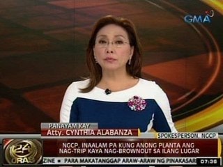 24Oras: Panayam kay Atty. Alabanza ng NGCP kaugnay sa brownout sa ilang bahagi ng Metro Manila