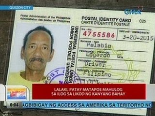 UB: Lalaki, patay matapos mahulog sa ilog sa likod ng kanyang bahay