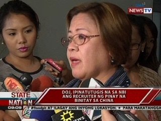 SONA: DOJ, ipinatutugis na sa NBI ang recruiter ng Pinay na binitay sa China