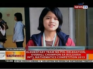 BT: Grade 6 student, naka-perfect score sa Bulgaria Int'l Mathematics Competition 2013