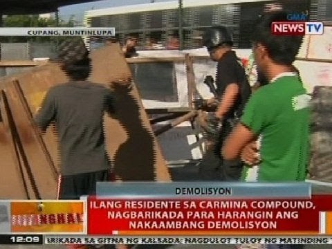 BT: Ilang taga Carmina Compound sa Muntinlupa, nagbarikada para harangin ang nakaambang demolisyon