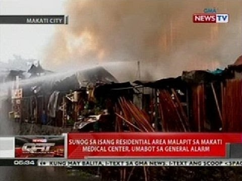 Sunog sa isang residential area malapit sa Makati Medical Center, umabot sa general alarm