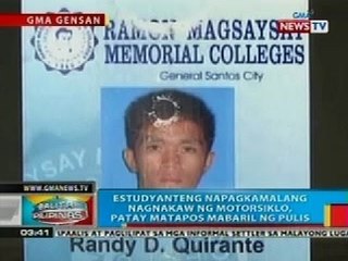 Download Video: Estudyanteng napagkamalang nagnakaw ng motorsiklo, patay matapos mabaril ng pulis sa GenSan