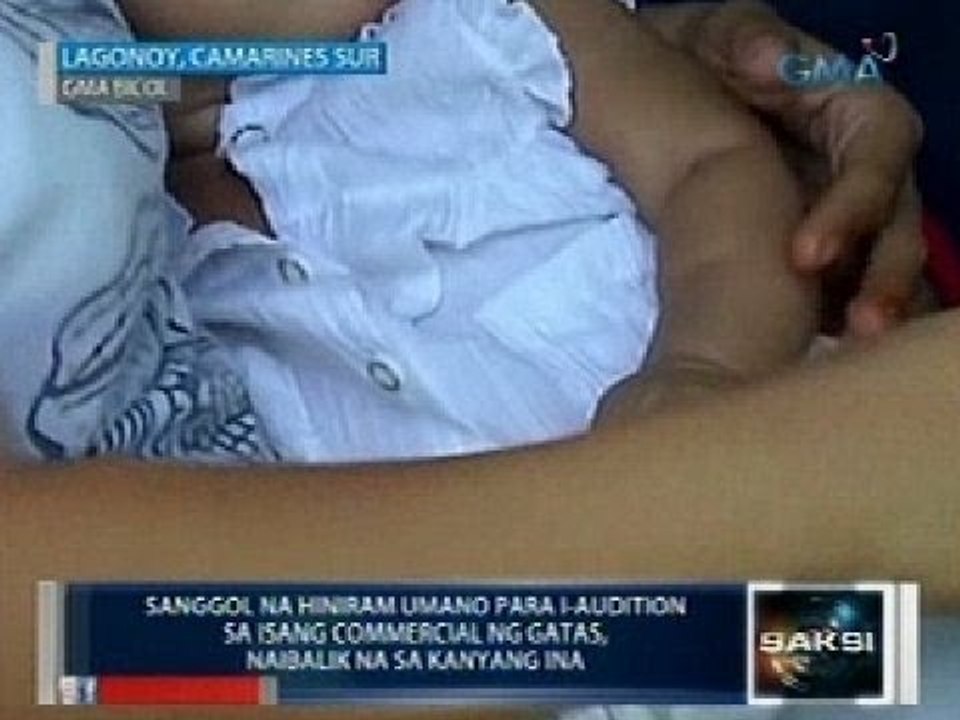 Sanggol na hiniram umano para i-audition sa isang commercial ng gatas, naibalik na sa kanyang ina