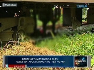 Saksi: Babeng tumatawid sa riles, patay matapos mahagip ng tren ng PNR