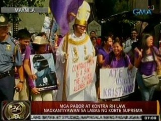 24Oras: Mga pabor at kontra RH Law, nagkantiyawan sa labas ng SC