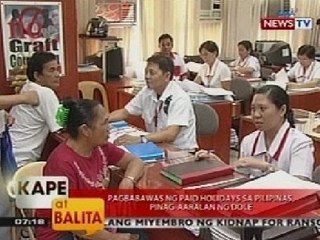 KB: Pagbabawas ng paid holidays sa Pilipinas, pinag-aaralan ng DOLE
