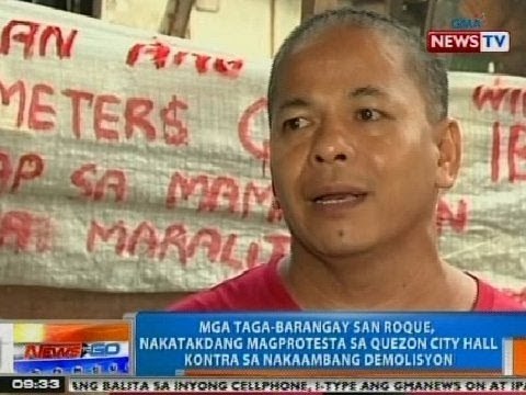 NTG: Mga taga San Roque, nakatakdang magprotesta sa Quezon City Hall vs nakaambang demolisyon
