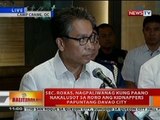 BT: Presscon ni DILG Sec. Mar Roxas sa nakalusot na kidnappers sa RORO papuntang Davao