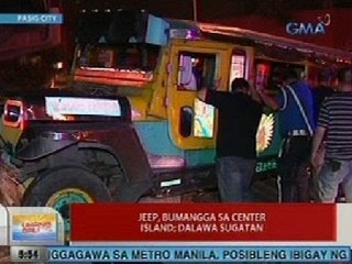 UB: Jeep, bumangga sa center island sa Pasig; 2, sugatan