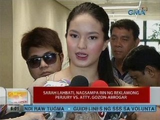 Sarah Lahbati, nagsampa ng reklamong grave coercion vs. GMA Films Pres. Atty. Gozon-Abrogar