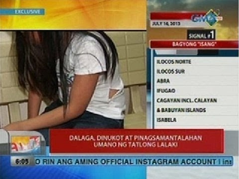 UB: Dalaga, dinukot at pinagsamantalahan umano ng tatlong lalaki