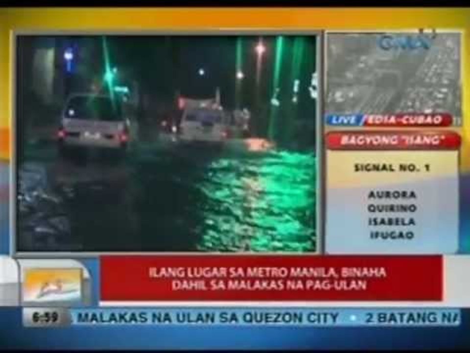UB: Ilang lugar sa Metro Manila, binaha dahil sa malakas na pag-ulan