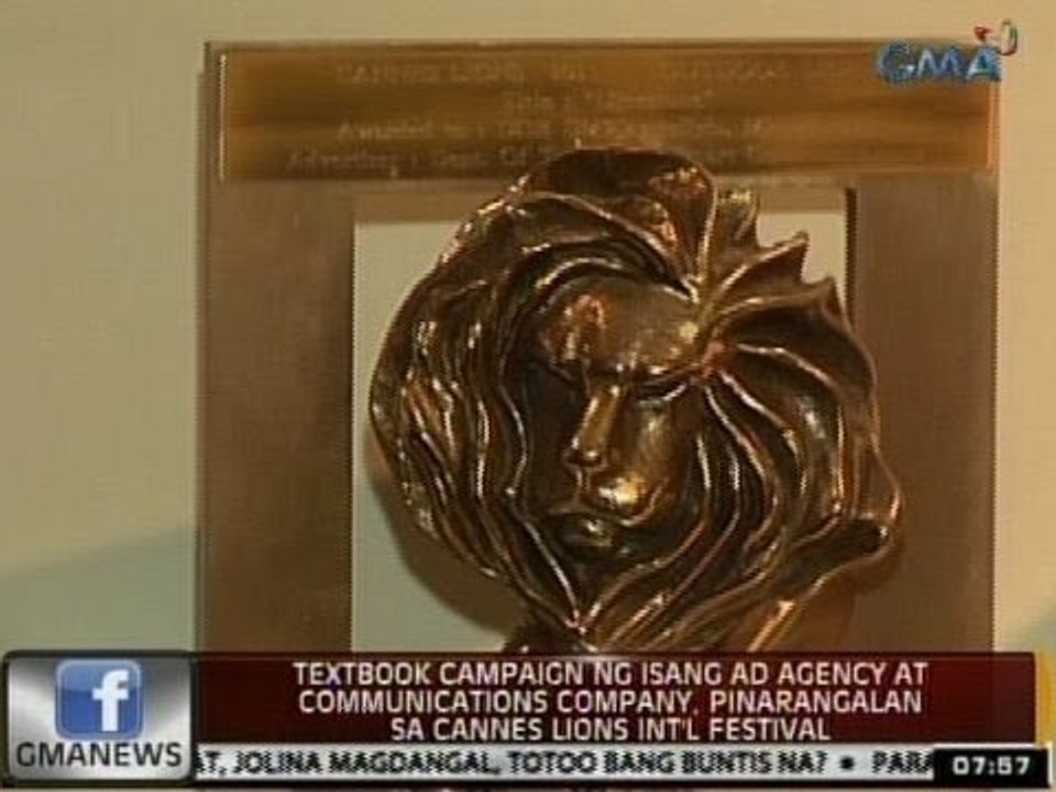 24Oras: Textbook campaign ng isang ad agency, pinarangalan sa Cannes Lions Int'l Festival