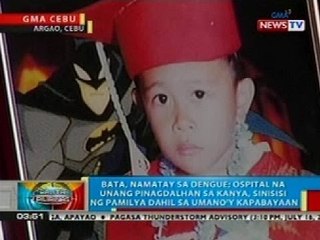 BP: Bata sa Cebu, namatay sa dengue