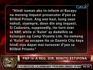 24Oras: Estipona, 'di raw sinabihan na pwedeng ma-inquest sa Bilibid sina Cadavero at Panogalinga