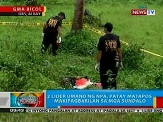 BP: 2 lider umano ng NPA sa Albay, patay nang makipagbarilan sa mga sundalo
