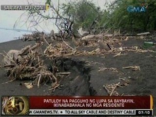 24Oras: Patuloy ng pagguho ng lupa sa baybayin sa Sariaya, Quezon, ikinababahala ng mga residente