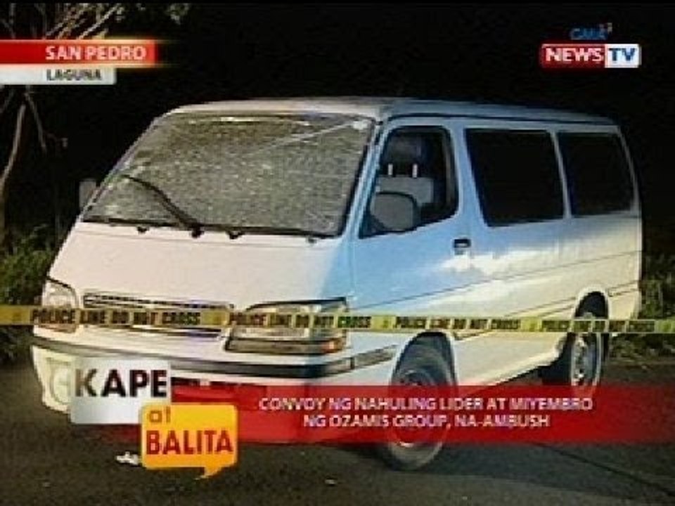 KB: Convoy ng nahuling lider at miyembro ng Ozamiz group, na-ambush