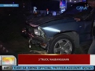 UB: 2 truck, nagbanggaan sa QC