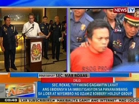 NTG: Panayam kay DILG Sec. Roxas kaugnay sa pananambang sa lider at miyembro ng Ozamiz Robbery Group