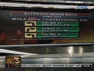24 Oras: MMDA rerouting para sa SONA 2013