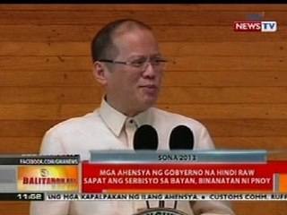 BT: Mga ahensya ng gobyerno na hindi sapat ang serbisyo sa bayan, binanatan ni PNoy