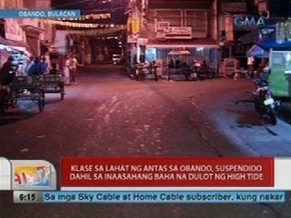 UB: Klase sa lahat ng antas sa Obando, suspendido dahil sa inaasahang baha na dulot ng high tide