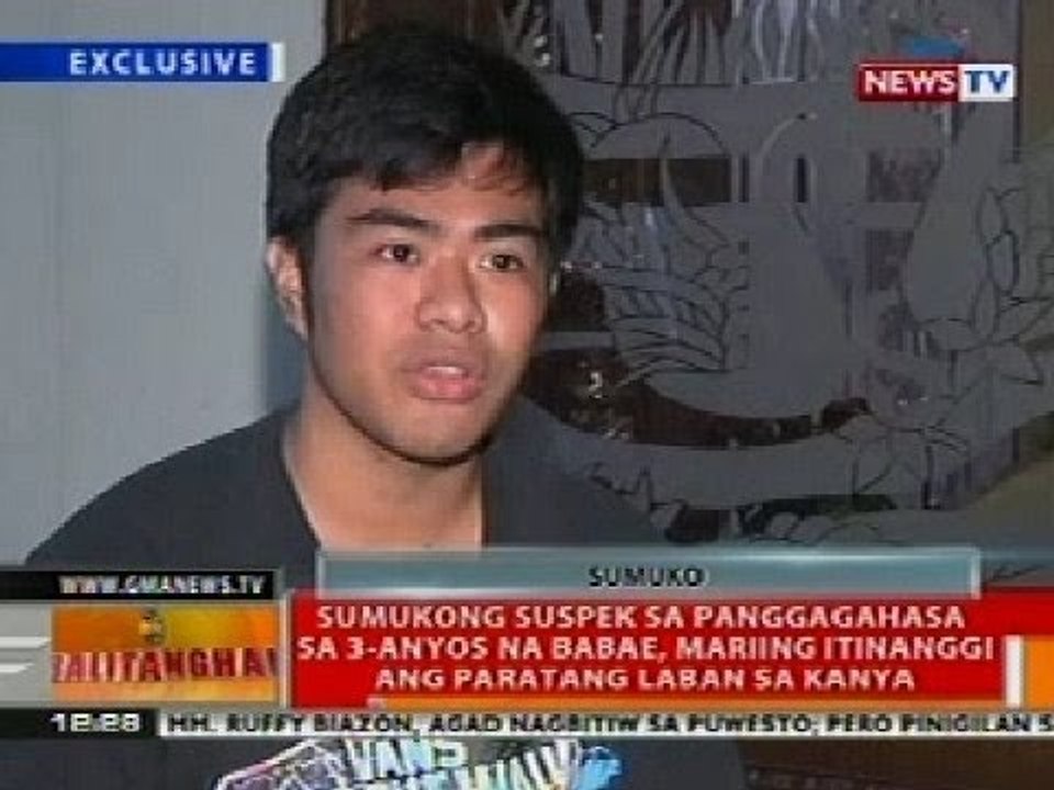 BT: Sumukong suspek sa panggagahasa sa 3-anyos na babae sa Laguna, itinanggi ang paratang sa kanya
