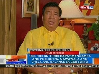 NTG: Sen. Drilon: Hindi dapat mangamba ang publiko na mawawala ang check and balance sa gobyerno