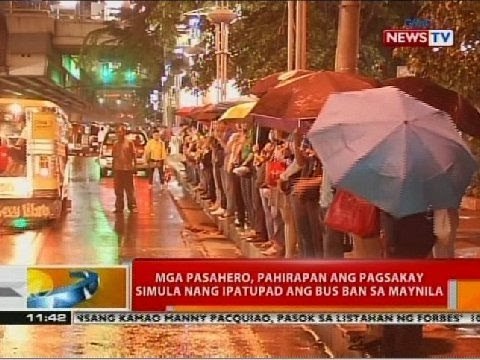 BT: Mga pasahero, pahirapan ang pagsakay simula nang ipatupad ang bus ban sa Maynila