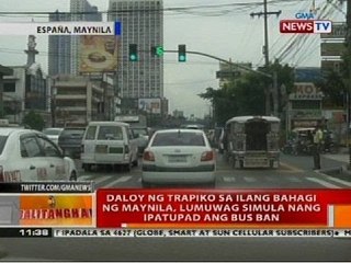 BT: Daloy ng trapiko sa ilang bahagi ng Maynila, lumuwag simula nang ipatupad ang bus ban