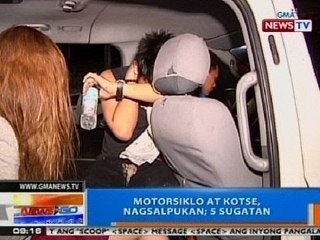 NTG: Motorsiklo at kotse, nagsalpukan sa QC; 5 sugatan