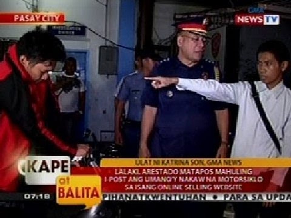 KB: Lalaki, arestado sa Pasay matapos mahuling i-post ang umano'y nakaw na motorsiklo sa Internet