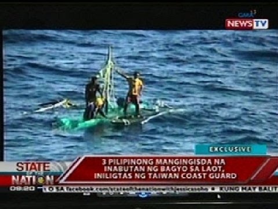 SONA: 3 Pilipinong mangingisda na inabutan ng bagyo sa laot, iniligtas ng Taiwan Coast Guard