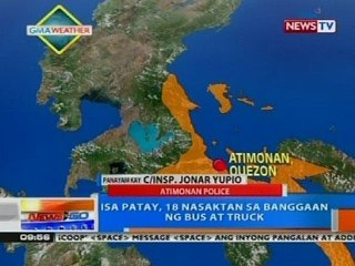 NTG: Isa patay, 18 nasaktan sa banggaan ng bus at truck