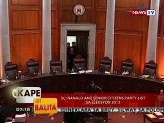KB: SC: Nanalo ang Senior Citizens party-list sa eleksyon 2013