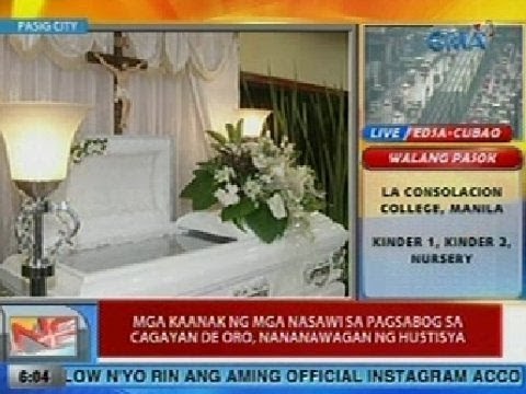 UB: Mga kaanak ng mga nasawi sa pagsabog sa CDO, nananawagan ng hustisya