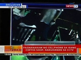 BT: Pagnanakaw ng cellphone sa coffee shop sa QC, nakunan sa CCTV