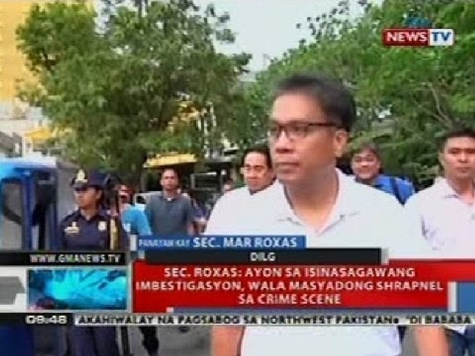 NTL: Sec. Roxas, sinabon ang pulisya dahil sa paglilinis ng crime scene sa CDO bombing