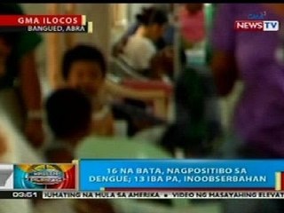 BP: 16 na bata sa Abra, nagpositibo sa dengue