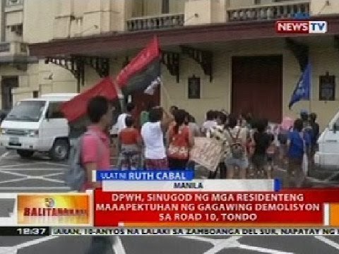 BT: DPWH, sinugod ng mga residenteng maapektuhan ng gagawing demolisyon sa Road 10, Tondo