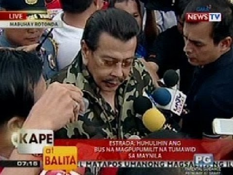 KB: Mayor Erap: Huhulihin ang bus na magpupumilit na tumawid sa Maynila