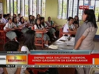 BT: DepEd: Mga salitang jejemon, hindi gagamitin sa eskwelahan
