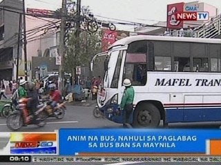 NTG: 6 na bus, nahuli sa paglabag sa bus ban sa Maynila