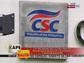 CSC: Masamang kalusugan, pwedeng maging dahilan ng early retirement o forced resignation