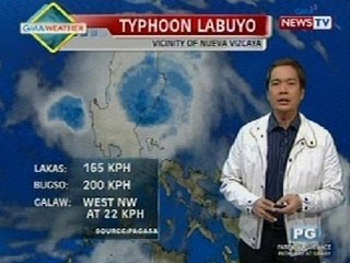 KB: Bagyong Labuyo, bahagyang humina matapos mag-landfall