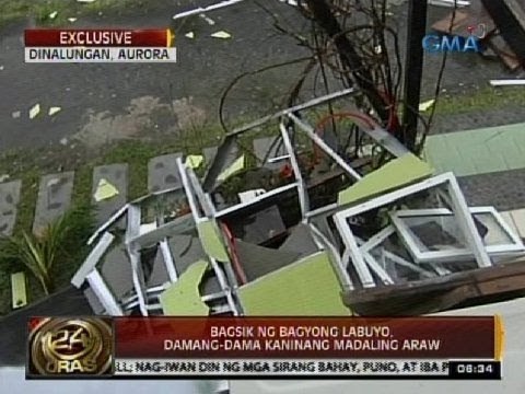 24 Oras: Bagsik ng Bagyong Labuyo, damang-dama kaninang madaling araw sa Aurora